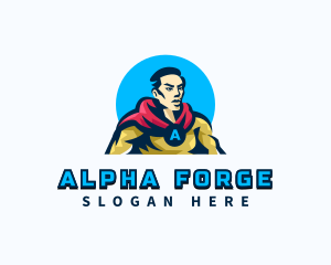 Masculine Male Superhero logo design