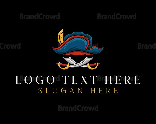 Pirate Hat Sword Logo