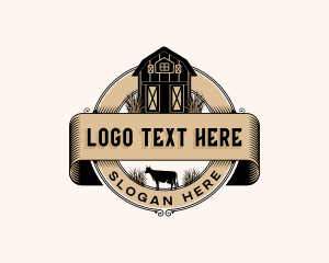 Barn - Rustic Barn Cow logo design