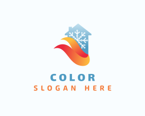 Cold - Heating & Cooling Home logo design