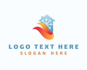 Heating - Heating & Cooling Home logo design