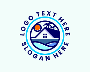 Sea Adventure - Palm Tree Beach House logo design
