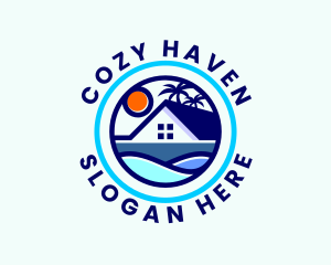 Palm Tree Beach House logo design