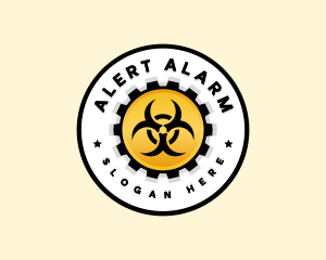 Warning - Industrial Biohazard Gear logo design