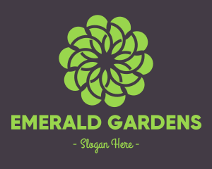 Green Flower Pattern logo design