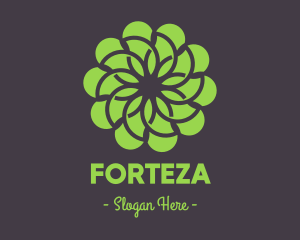 Green Flower Pattern logo design