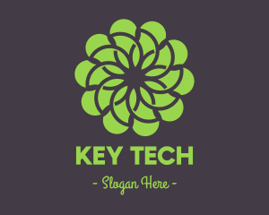 Green Flower Pattern logo design