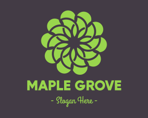 Green Flower Pattern logo design