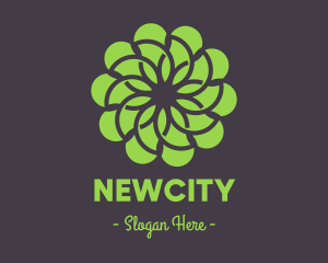 Green Flower Pattern logo design