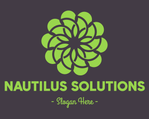 Green Flower Pattern logo design