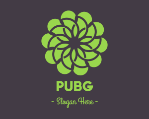 Green Flower Pattern logo design