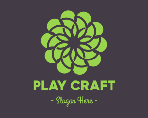 Green Flower Pattern logo design