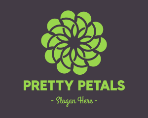 Green Flower Pattern logo design