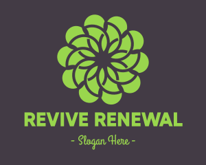 Green Flower Pattern logo design