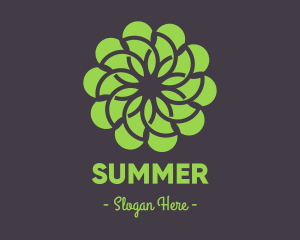 Green Flower Pattern logo design