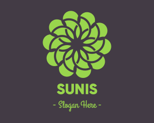 Green Flower Pattern logo design