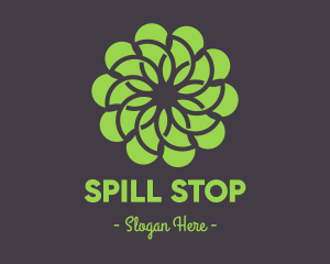 Green Flower Pattern logo design