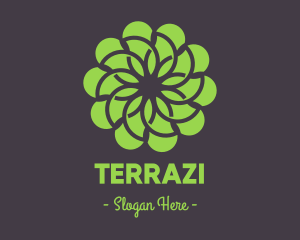 Green Flower Pattern logo design