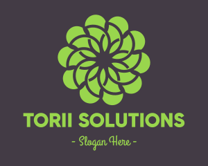 Green Flower Pattern logo design