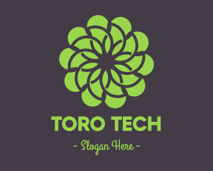 Green Flower Pattern logo design