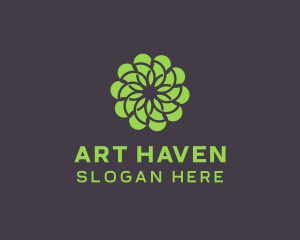 Green Flower Pattern logo design