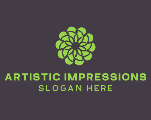 Green Flower Pattern logo design