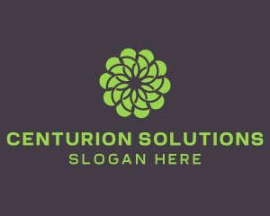 Green Flower Pattern logo design