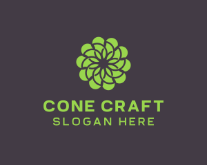 Green Flower Pattern logo design