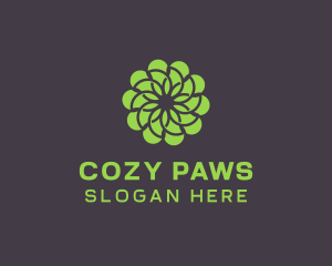 Green Flower Pattern logo design