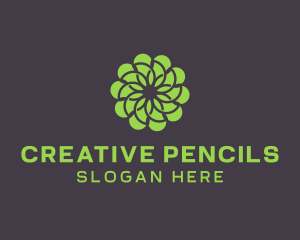 Green Flower Pattern logo design