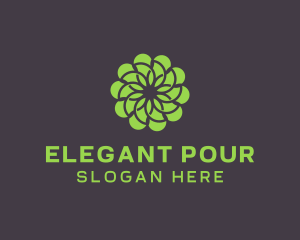 Green Flower Pattern logo design