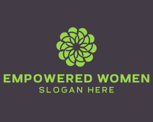 Green Flower Pattern logo design