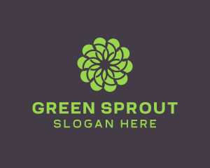 Green Flower Pattern logo design