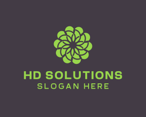 Green Flower Pattern logo design