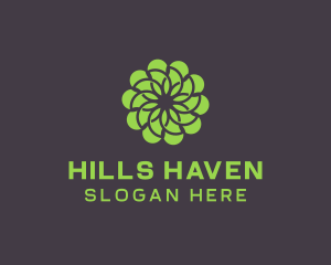 Green Flower Pattern logo design