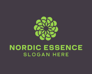 Green Flower Pattern logo design