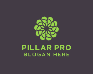 Green Flower Pattern logo design