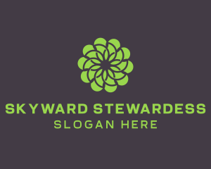 Green Flower Pattern logo design