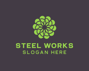 Green Flower Pattern logo design