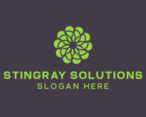 Green Flower Pattern logo design