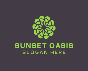 Green Flower Pattern logo design