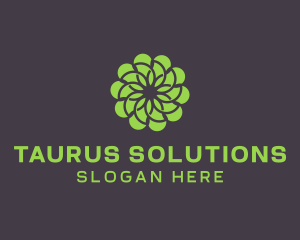 Green Flower Pattern logo design