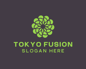 Green Flower Pattern logo design