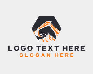 Digger - Excavator Digging Machine logo design