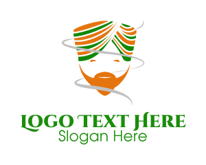 Turban - Happy Indian Turban Man logo design