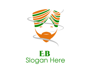 Happy Indian Turban Man Logo