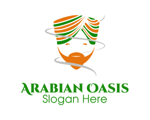 Arabian - Happy Indian Turban Man logo design