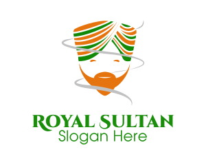 Happy Indian Turban Man logo design