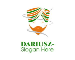 Smoke - Happy Indian Turban Man logo design