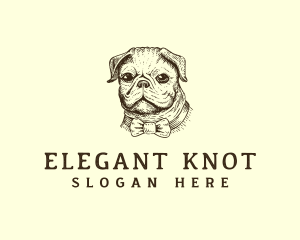 Pug Dog Necktie logo design